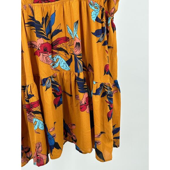 SHEIN Curve Plus Size 4xL Mustard Yellow Floral‎ Summer Dress - Picture 8 of 10